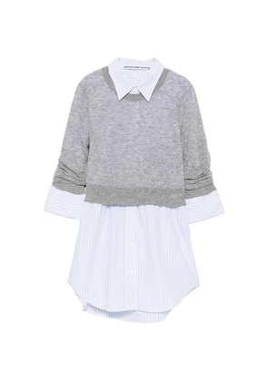 Alexander Wang layered-design logo-embroidered sweater - Grey