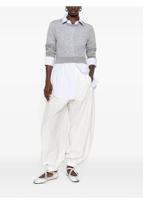 Alexander Wang layered-design logo-embroidered sweater - Grey