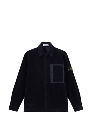 Stone Island corduroy patch-pocket overshirt - Blue
