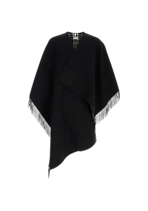 Burberry fringed wool cape - Black