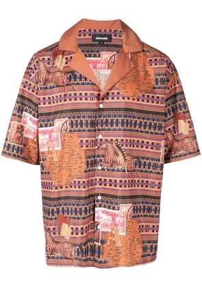 Ahluwalia graphic-print short-sleeve shirt - Brown