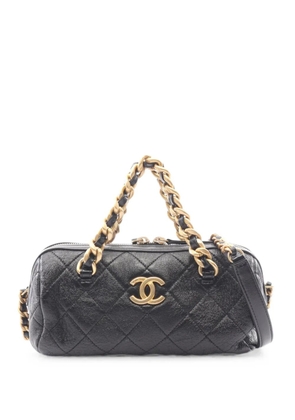 CHANEL Pre-Owned 2020-2021 Matelassé Bowling leather tote bag - Black
