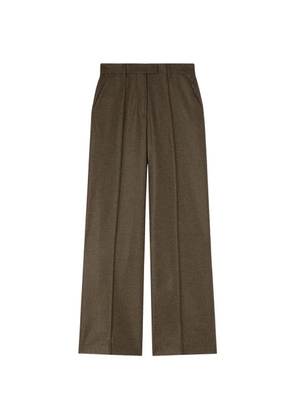 RETORI embroidered pleated trousers - Brown