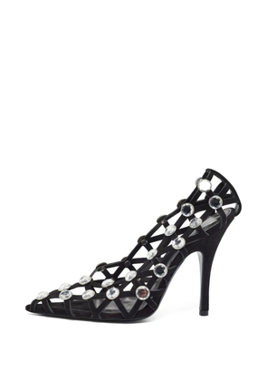 The Attico Grid crystal-embellished pumps - Black