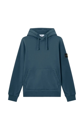 Stone Island logo-patch hoodie - Blue