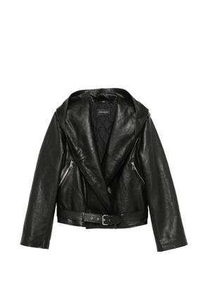 Manokhi Irina belted hooded jacket - Black