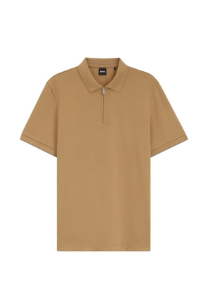 BOSS zip-fastening short-sleeve polo shirt - Neutrals