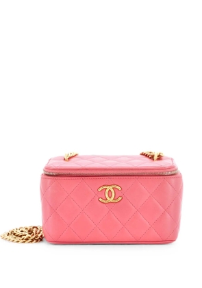 CHANEL Pre-Owned All Slide Long Vanity Case with Chain Quilted Lambskin Small crossbody bag - Pink