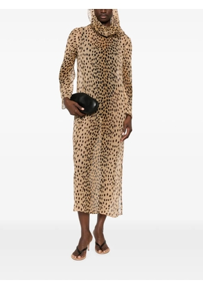 Cult Gaia Gaianne leopard-print hooded midi dress - Neutrals