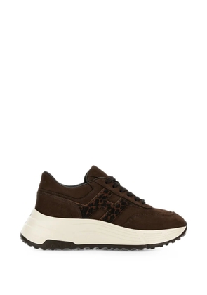 Hogan Hi-Fi leopard-print sneakers - Brown