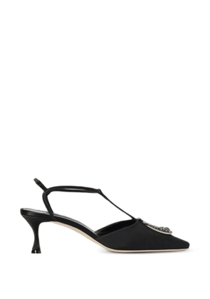 Manolo Blahnik Takal crystal-buckle heeled pumps - Black