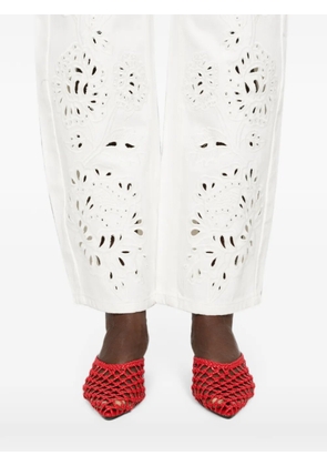 FARM Rio Richeueu broderie-anglaise cut-out jeans - White