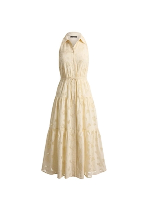 Lauren Ralph Lauren floral-eyelet tiered shirt maxi dress - Neutrals