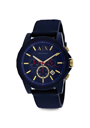 Armani Exchange chronograph silicone-strap 47mm watch - Blue