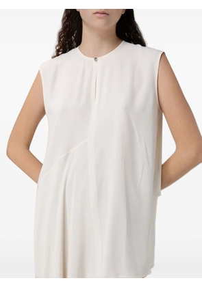 Fabiana Filippi asymmetric crepe de chine blouse - White