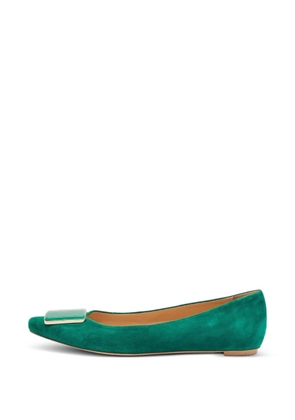 Tod's Vintage buckle suede ballet flats - Green