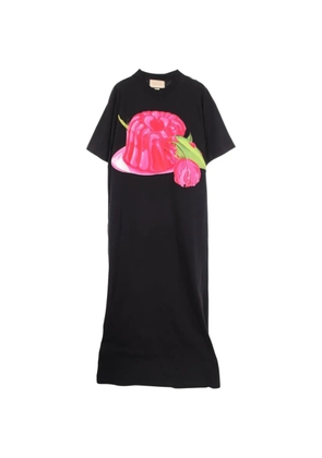 Gucci Pre-Owned 2010s Rose Print logo dress - Black