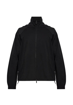 Emporio Armani logo-embroidered zip-up cardigan - Black