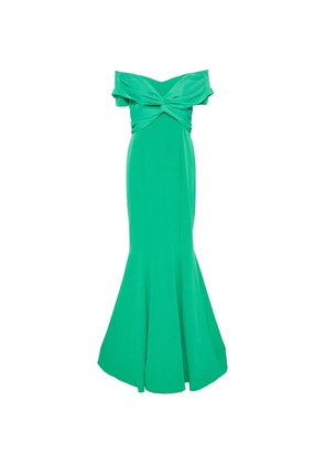ALESSANDRO LEGORA off-shoulder twisted-front maxi dress - Green