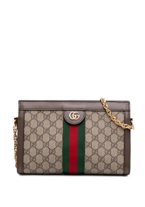 Gucci Pre-Owned 2016-2026 Small GG Supreme Web Ophidia Chain crossbody bag - Neutrals