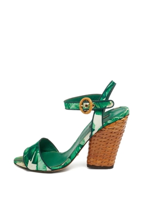 Dolce & Gabbana Pre-Owned printed ankle-strap sandals - Green