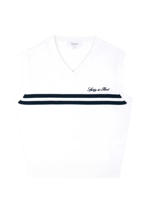 Sporty & Rich Signature logo-embroidered knitted cotton vest - White