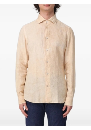 Eleventy long-sleeved linen shirt - Neutrals