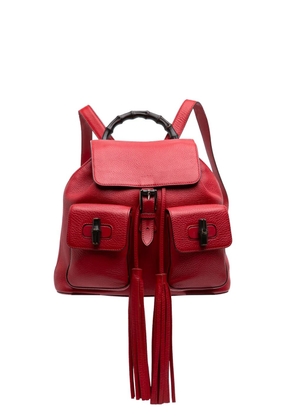 Gucci Pre-Owned 2016-2026 Leather Bamboo Tassel backpack - Red