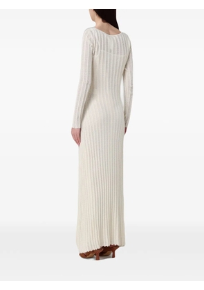 Fabiana Filippi pointelle-knit long-sleeve maxi dress - White