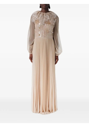 Fabiana Filippi sequin-embellished pleated maxi dress - Neutrals