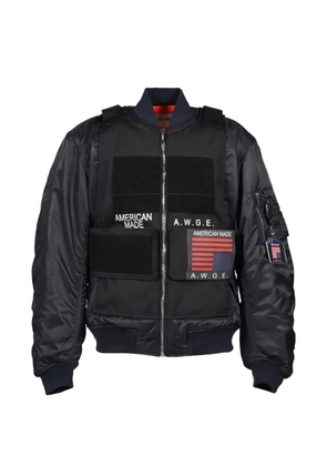 AWGE logo-print bomber jacket - Blue