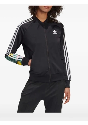 adidas graphic-print zip-up track jacket - Black