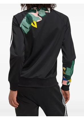 adidas graphic-print zip-up track jacket - Black