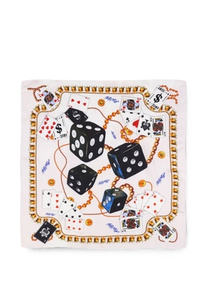 AWGE dice-print square scarf - White