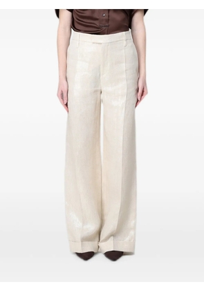 Brunello Cucinelli lurex-effect linen palazzo pants - Neutrals
