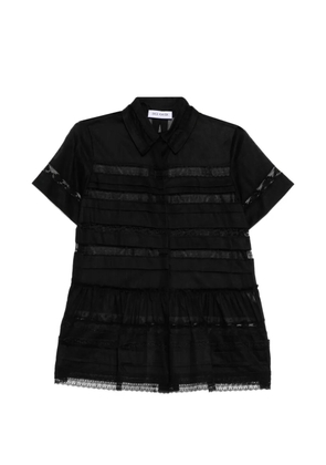 Dice Kayek lace-trim paneled shirt - Black
