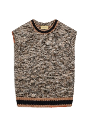 MOMONÌ Lett mouliné-knit tank top - Neutrals