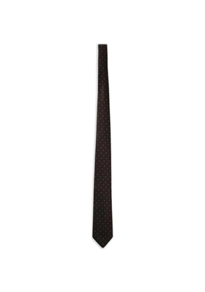 Emporio Armani polka-dot pattern silk tie - Brown
