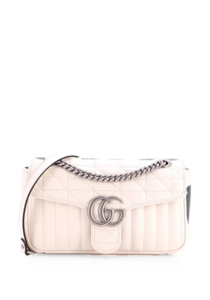 Gucci Pre-Owned GG Marmont Flap Bag Mixed Matelasse Leather Medium shoulder bag - White