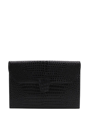 Saint Laurent Pre-Owned 20th Century Croc Embossed Patent clutch bag - Black