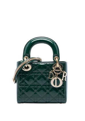 Christian Dior Pre-Owned 2018 Mini Patent Cannage Lady Dior satchel - Green