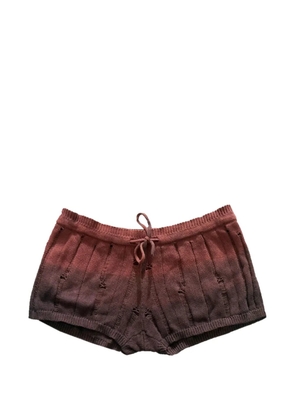 Leslie Amon distressed ombré-effect mini shorts - Brown