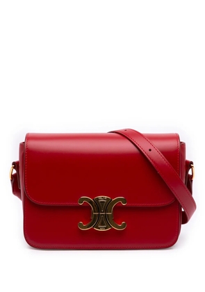 Celine Pre-Owned 2024 Teen Shiny Calfskin Triomphe crossbody bag - Red