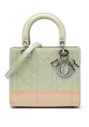 Christian Dior Pre-Owned 2015 Medium Ombre Patent Cannage Lady Dior satchel - Green