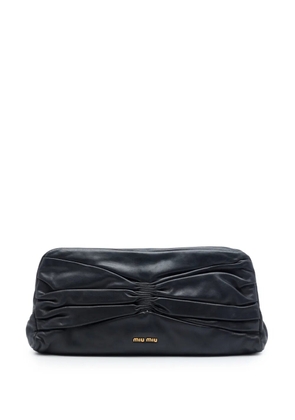 Miu Miu Pre-Owned 2010-2026 Pleated Nappa Frame clutch bag - Black