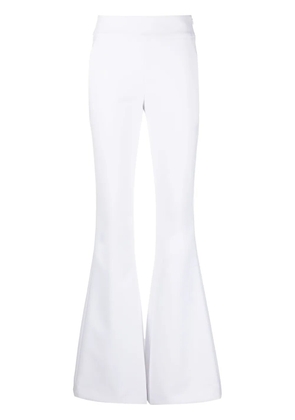 Genny zipped flared trousers - White