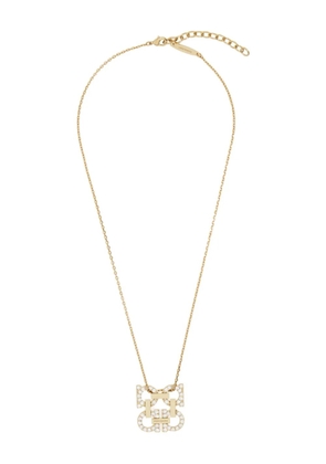Ferragamo crystal embellished Gancini pendant necklace - Gold