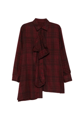 Yohji Yamamoto broad L box detail blouse - Red