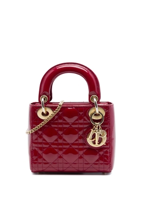 Christian Dior Pre-Owned 2019 Mini Patent Cannage Lady Dior satchel - Red