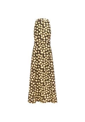 ALEMAIS Paula belted polka-dot midi dress - Brown